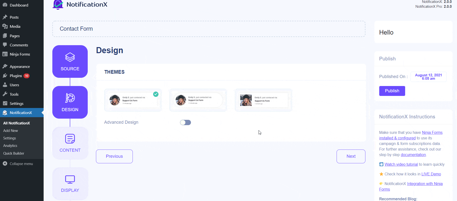 How to Display WPForms Submission Popup Using NotificationX?