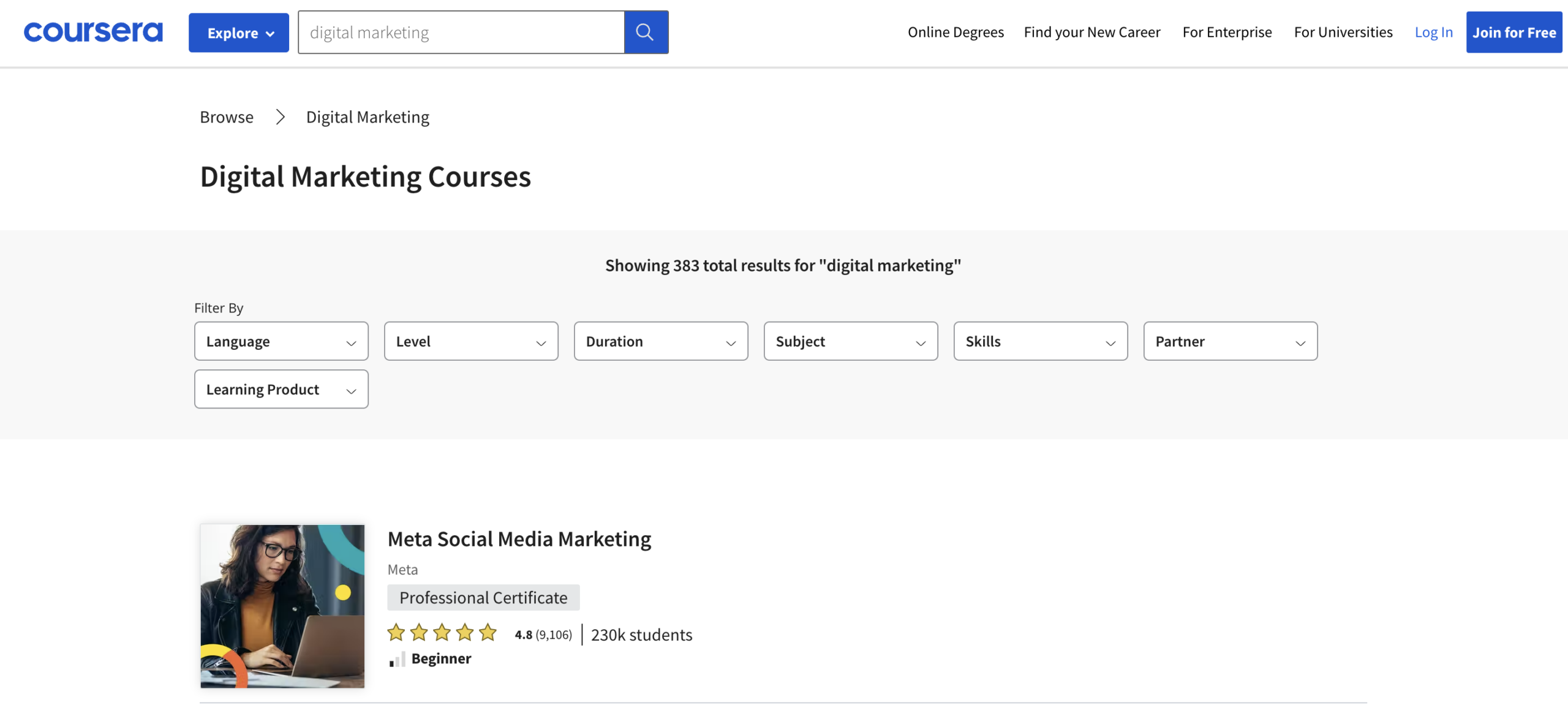 10 Digital Marketing Courses 