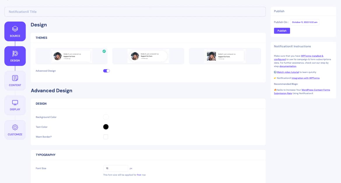 WPForms Subsections Alert Using NotificationX