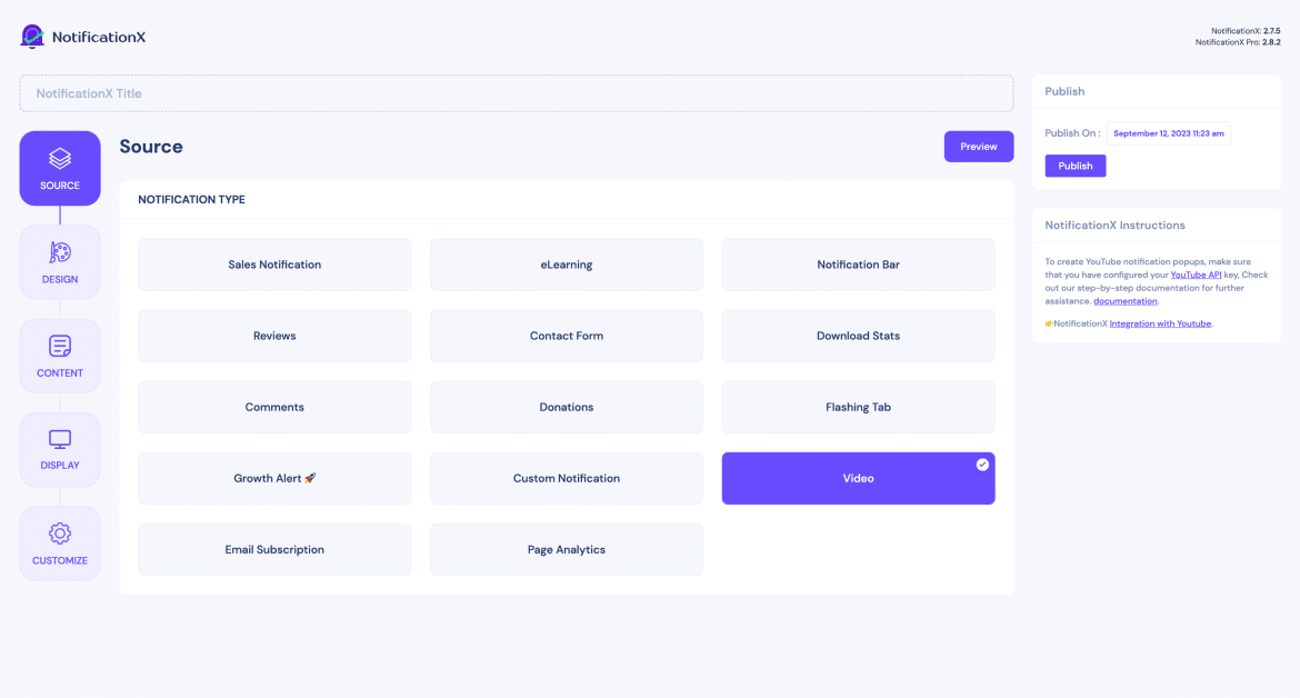 NotificationX Integration With YouTube
